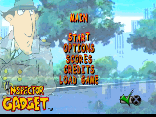 Inspector Gadget title screen for Playstation